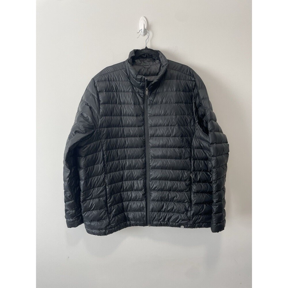 REI Co-op Down Jacket Mens Black Puffer Full Zip Insulated No Size Tag Outdoor